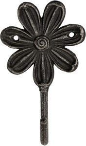 Wall Mounted Cast Iron <b>Single</b> Hook With Unique (<b>Flower</b>) Design for Home Decor & Clothing Rail - Product Image 3