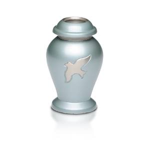 Belle urne à souvenirs en émail blanc nickelé pour les cendres, fournitures commémoratives en nickel pour les cendres humaines - Product Image 4