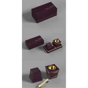 Juego de Regalo Mubkhar con Acabado en Cuero, con Almacenamiento para Oud y Quemador de Incienso de Metal, Juego de Fragancias Árabes de Élite para Regalos de Boda y Eid - Product Image 3