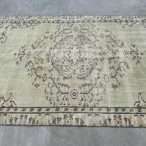 พรมตุรกีขนาดใหญ่ 6.4x8.7 ฟุต พรมวินเทจสีเทาดำลายดอกไม้ ทำจากขนสัตว์ - Product Image 3