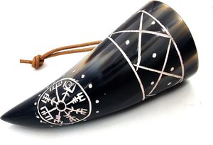 Auténtica decoración vikinga medieval personalizada buey cuerno de búfalo vaso de chupito hecho a mano pulido natural ecológico - Product Image 5