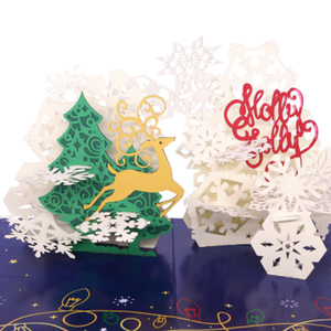 2023 nuevo tema de Navidad Pop Up Card nueva casa de árbol de pino de Navidad para Deco colección de árbol de pino con artesanía de colores - Product Image 5