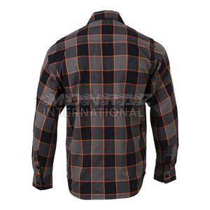 Chemise classique en flanelle à carreaux 100% coton pour hommes, manches longues, tissu doux et respirant pour vêtements de travail décontractés, commandes en gros disponibles - Product Image 2