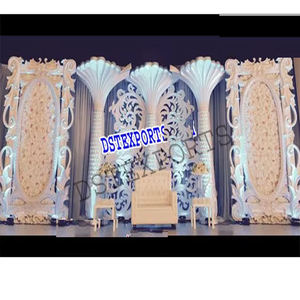 เสาต้นปาล์มที่ไม่เหมือนใครชุดเวทีเวทีแต่งงานฉากหลังตกแต่งเวทีสไตล์ใหม่สไตล์เอเชียที่สวยงาม - Product Image 1