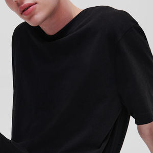 Camiseta de algodón 180 para hombre, camisa de media manga con cuello redondo 100% GSM, con logo impreso, personalizada, de alta calidad, nuevo diseño, venta al por mayor - Product Image 3