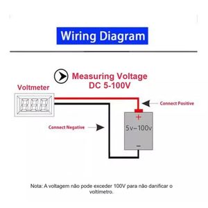 AEK-Tech BJ-VM11 Voltmètre numérique DC 4-100V Vert - Product Image 4