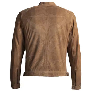 Chaqueta de piel auténtica ajustada con estilo para hombre, cuello levantado, cierre de cremallera, diseño a medida de moda de invierno para un aspecto moderno - Product Image 4