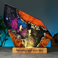 Veilleuse polygonale astronaute en résine époxy cristal haut de gamme, ornement de bureau décoratif 3d