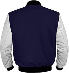 Chaqueta Universitaria con Acabado Liso en las Mangas, Cuerpo de Lana, Logotipo de Parche, Chaqueta Casual para Hombre, Estilo Universitario, para Salidas Nocturnas, OEM - Product Image 3