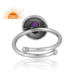 Anillo de piedras preciosas de amatista natural de plata de ley de última venta, joyería de diseño personalizado para mujer, regalo para ella - Product Image 2