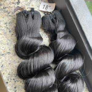 Extensiones de cabello de trama de máquina negra Natural vietnamita de doble cara Grado 8A 9A 10A Extensiones de cabello humano de alta calidad - Product Image 1