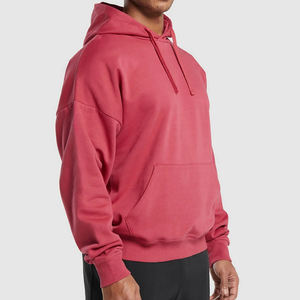 Sweat à capuche oversize pour homme en polaire d'hiver 100% coton uni teint respirant couleur personnalisée épaules tombantes - Product Image 3