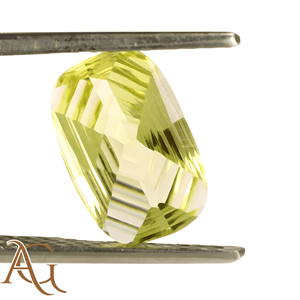 Cuarzo limón natural cóncavo tallado con láser, tallado en intaglio, piedra preciosa suelta, fabricante mayorista para fabricación de joyas, forma cojín - Product Image 2