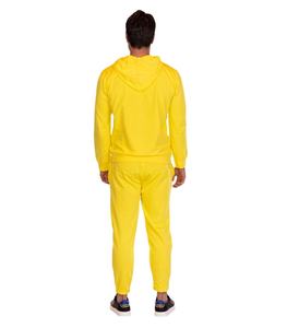 Conjuntos deportivos casuales de algodón 100% amarillo liso de alta densidad, sudaderas con capucha personalizadas para hombre, ropa deportiva para correr y gimnasio. - Product Image 2