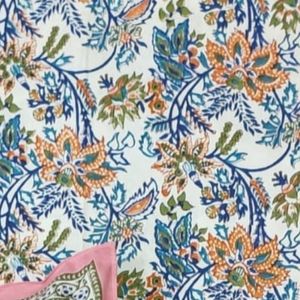 Chất Lượng Cao Sang Trọng Khăn Trải 220 TC Handmade Phức tạp Hoa In Màu Hồng Trắng Bedsheet Vua Kích Thước 108 "X108" Bộ Đồ Giường Bộ - Product Image 3