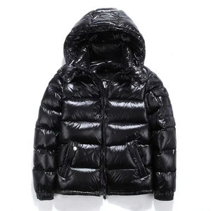 Blouson matelassé noir brillant pour homme, vestes et manteaux à effet bulle pour homme, collection hiver 2026, vente en gros, style décontracté, tricoté, respirant - Product Image 1
