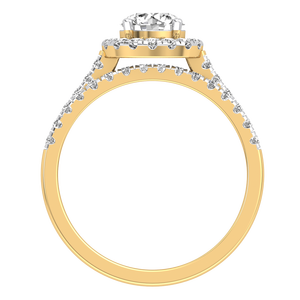 Bague de mariage pour femme en or jaune et blanc 9 carats, diamant de laboratoire de 1,29 carats, clarté VS, couleur EF, taille brillant, bijoux de luxe IGI - Product Image 5