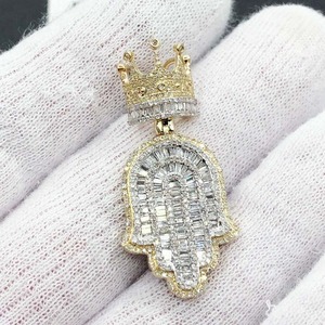 ฉูดฉาด VVS เพชรโมอิสชุบทอง925เงินจี้ฮิปฮอป Bling Hamsa เครื่องประดับแฟชั่นสุดหรูสำหรับแร็ปเปอร์ - Product Image 6