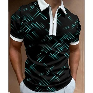 2025 verano moda hombres Vintage sólido cremallera O cuello Casual manga corta para Polo Jersey pulóver estilo inglés impreso Jerse - Product Image 3
