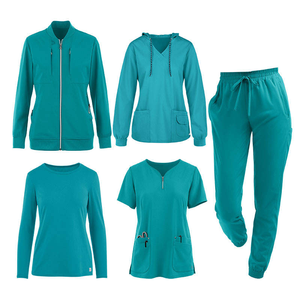 Venta al por mayor de fábrica logotipo personalizado enfermera y médico Scrubs conjuntos de manga corta uniforme médico chaquetas elástico Scrubs para Mujeres Hombres - Product Image 1