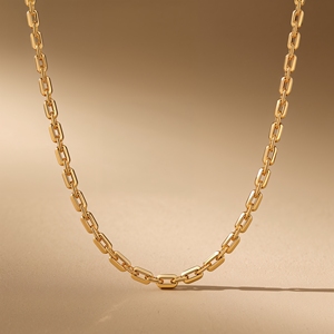 สร้อยคอทองคำแท้ 9K ลายคลิปหนีบกระดาษ น้ำหนักเบา ดีไซน์ทันสมัย เครื่องประดับทองคำแท้ รับผลิตแบบ OEM - Product Image 1