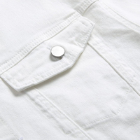 Dernière conception de veste en jean d'hiver pour homme, col blanc, manches longues, légère, écologique, logo sur le devant, service OEM