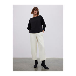 Chemisier en mélange de coton pour femme avec manches raglan et découpe en forme de coupelle - Product Image 1