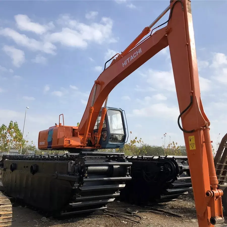 Japan made 20 ton used hitachi amphibious marsh buggy excavator price ex200 ex200lc ex210 ex220