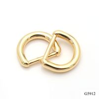 Anneau en D en métal pour sac à main, alliage de zinc plaqué or, 12,5 mm, anneaux en D ronds robustes, quincaillerie