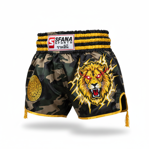 Sfana กางเกงกีฬามวยไทยขาสั้น100% โพลีเอสเตอร์ระบายอากาศได้ดีทนทานผ้าแห้งเร็วสำหรับฝึกซ้อมมวยยิม MMA - Product Image 5