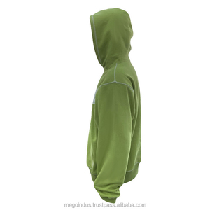 Pull en coton de haute qualité pour hommes Sweat à capuche décontracté avec poches coutures contrastées Impression de logo personnalisé pour l'automne - Product Image 3