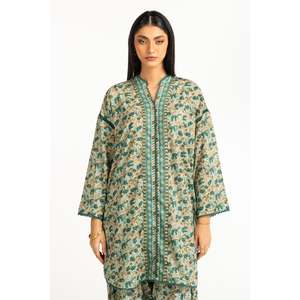 Conjunto de Dos Piezas Casual para Mujer, Estampado Verde, para Primavera/Verano, Talla XS/XS, Diseño sin Cuello - Product Image 3