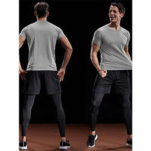 Camisetas Deportivas Personalizadas para Hombre, de Alta Calidad, Secado Rápido, Transpirables, de Manga Corta, para Gimnasio, Fitness, Running, Malla Atlética, Tejido Sólido - Product Image 2