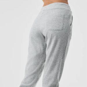 Pantalones de chándal acanalados para mujer a la moda Joggers ligeros y transpirables con textura acanalada, cintura elástica y puños - Product Image 5