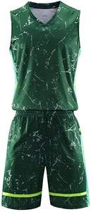 ชุดบาสเก็ตบอลโพลีเอสเตอร์สำหรับบุรุษ,ปรับแต่งได้เองพิมพ์ลายทแยงแบบระเหิด - Product Image 2