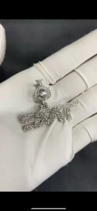 Pendentifs en diamant taille KING plaqués or chrétien personnalisés RB Gems, chaîne à maillons Hip Hop VVS, or rose, or blanc, unisexe - Product Image 4