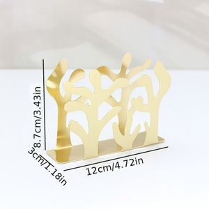 Servilletero de hierro de Color plateado, soporte de tejido con forma de anillo triangular para Decoración de mesa de restaurante de Hotel, precio atractivo - Product Image 3