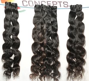 วัดอินเดียธรรมชาติ Bodywave สีดํารวมกลุ่มขายส่งต่อผมมนุษย์ดิบที่ยังไม่ได้ - Product Image 1