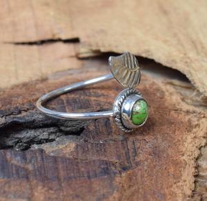 Anillo clásico de plata maciza 925, joyería para mujer, Plata de Ley 925, piedra preciosa turquesa, estilo bohemio, anillo hecho a mano, regalo para mamá - Product Image 4