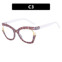 Nouveau à la mode Anti-lumière bleue femmes monture de lunettes solide 4107 perle irrégulière lentille plate européenne américaine Ins acétate