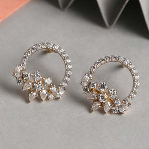 Compre Pendientes de Plata de Ley 925 de Primera Calidad para Mujeres y Niñas, Pendientes de Diamantes con Corte Princesa en Oro de 14K, Pendientes de Moda con Forma de Flor y Gota de Agua - Product Image 2