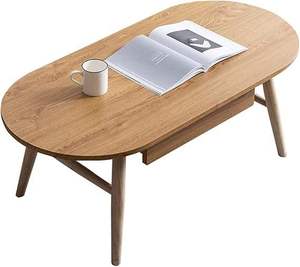 Table basse moderne en bois de teck massif avec finition couleur bois naturel et haute qualité pour salon - Product Image 4