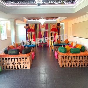 Boda paquistaní Mehndi/Sangeet evento decoración escenario increíble Mehndi & Sangeet noche fiesta escenario impresionante Mehndi/Sangeet escenario conjunto - Product Image 5