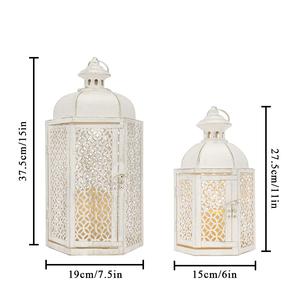 Luxury Gold Metal <b>Moroccan</b> Lantern with Intricate Cutwork Warm Candle Glow Elegant Ramadan <b>Decor</b> for Home Tabletop and Gifting - Product Image 4