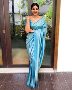 Vesta exporta exclusivo Jacquard Border Silk Saree Rich Pallu hermosa ropa India pakistaní para fiestas de invierno para - Product Image 6