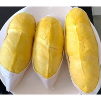 Vers gesneden biologische durian uit Thailand, authentieke Monthong kwaliteit, kant-en-klaar, zoet, romig, verpakt, 0,5 kg, 2-3 weken houdbaarheid