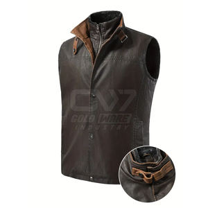 Custom Made Design Top Selling Wholesale Leather <b>Vests</b> Breathable Customized Good Quality Leather <b>Vest</b> - Product Image 1