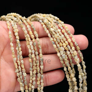 Perles brutes non taillées en diamant jaune, naturelles, 2-3 mm, 15 pouces, pour bijoux artisanaux uniques - Product Image 3