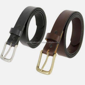 Cinturón Casual de Cuero Genuino Negro o Marrón de la Mejor Calidad para Hombre, Cinturón Casual de Diseñador con Hebilla de Níquel y Latón - Product Image 1