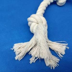 2025 artículos de Venta caliente al por mayor personalizado Natural 3 nudo algodón mascota perro cuerda juguete conjunto para perro pequeño cachorro interactivo Tug Chew - Product Image 6